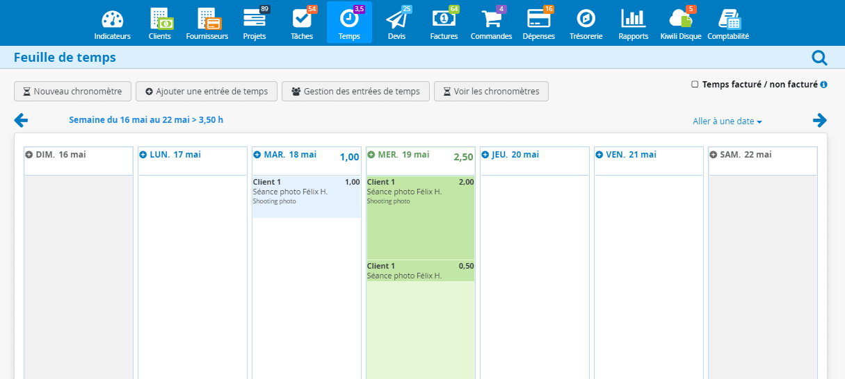 Analyser ses heures avec le logiciel de gestion temps Kiwili