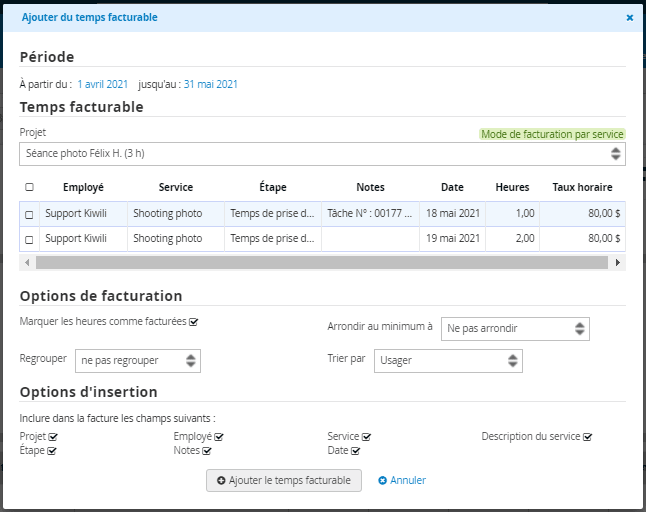 Facturer ses heures avec le logiciel de comptabilité Kiwili