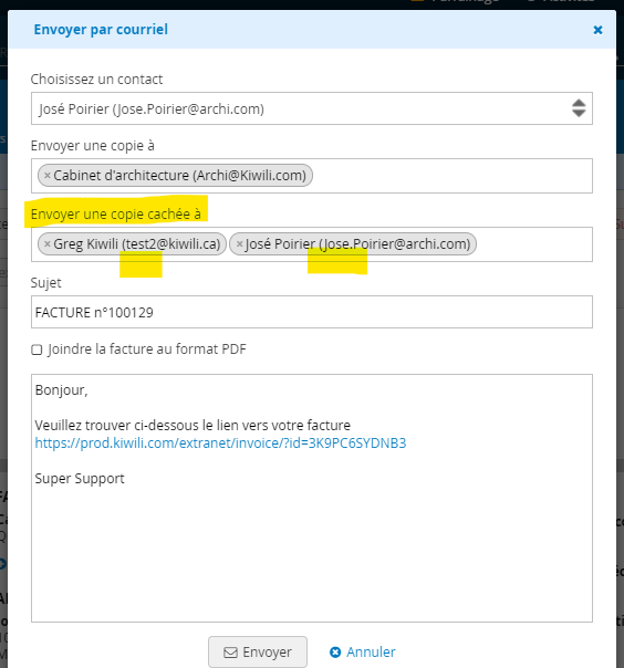 Envoi de factures et devis logiciel en ligne