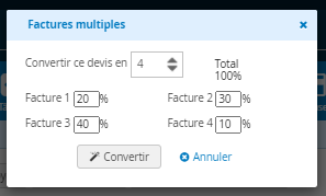Facturation multi-factures Construction Logiciel