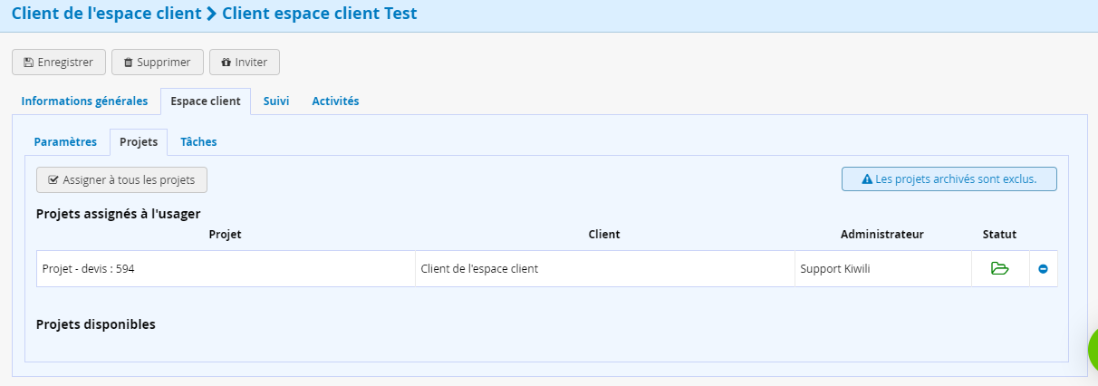 Espace client fiche client