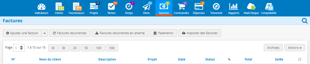 Facturer avec Kiwili logiciel de gestion et de comptabilité en ligne