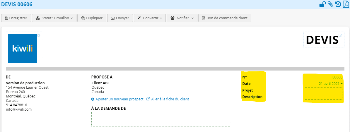 modification des devis dans le logiciel de gestion et de facturation en ligne