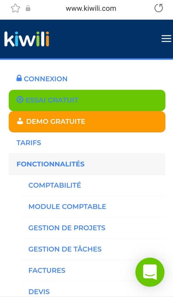 Se connecter sur mobile au logiciel de gestion en ligne Kiwili