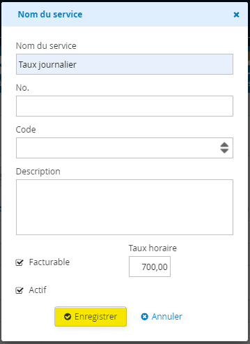 Créer un service dans le logiciel de comptabilité Kiwili