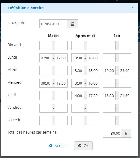 Logiciel de gestion du personnel Horaire