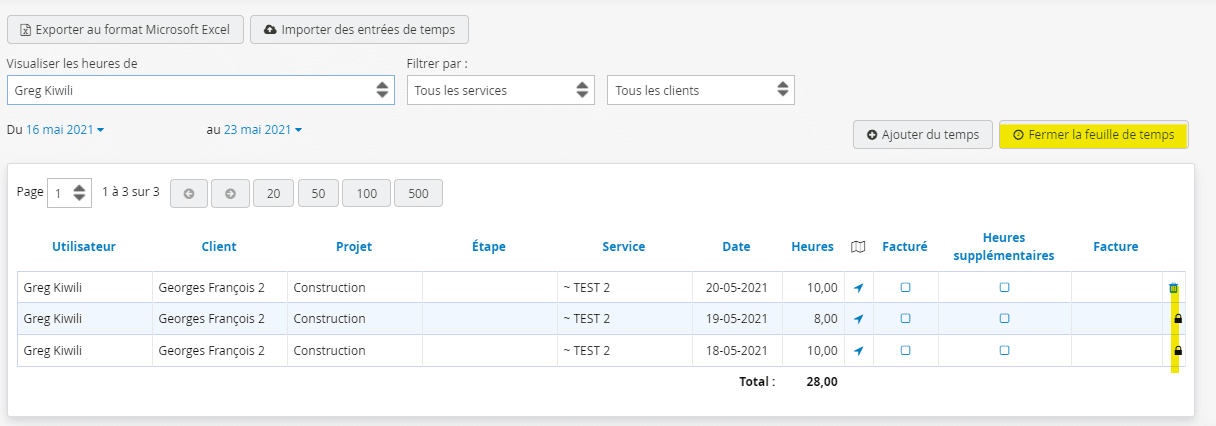 Logiciel de gestion du personnel fermeture des feuilles de temps