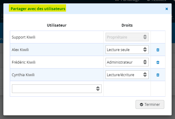 Logiciel gestion de tâches, partage de notes entre les utilisateurs