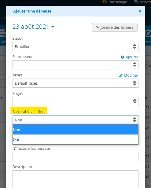 Re facturer une dépense à un client Logiciel gestion des dépenses