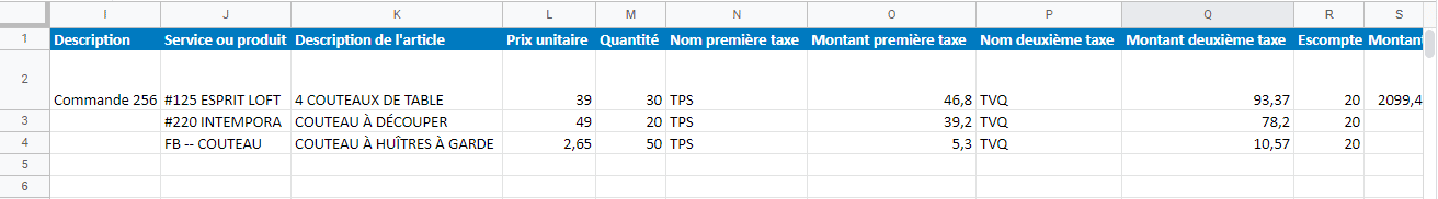 Importation de devis les différentes lignes dans Kiwili