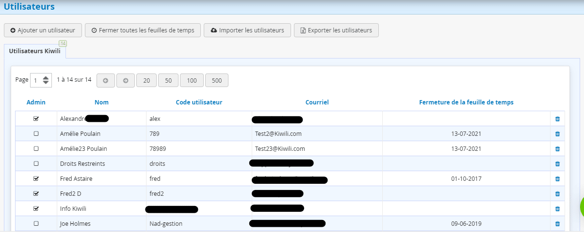 Importations des utilisateurs terminée Kiwili