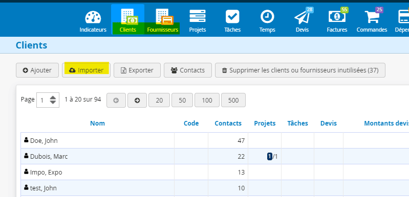 Importer Clients et Fournisseurs dans le CRM Kiwili