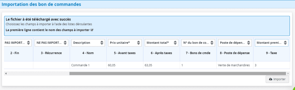 Importation des bons de commande d'Axonaut vers Kiwili 2