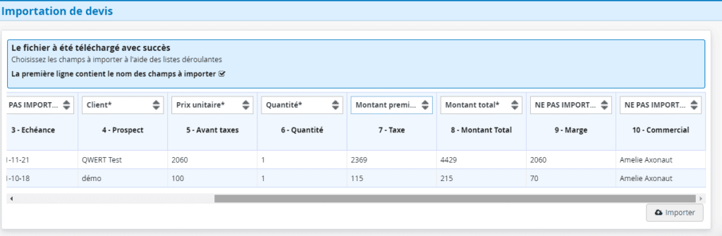 Importation des devis d'Axonaut vers Kiwili 2