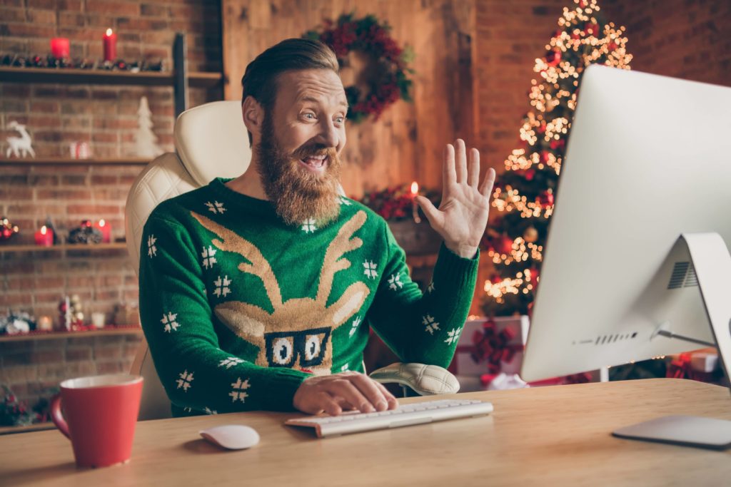 Pull de Noel en Entreprise Teletravail