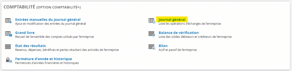 Logiciel Comptabilité journal général