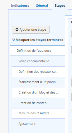 Logiciel Gestion de Projet Marketing PUB - Étapes