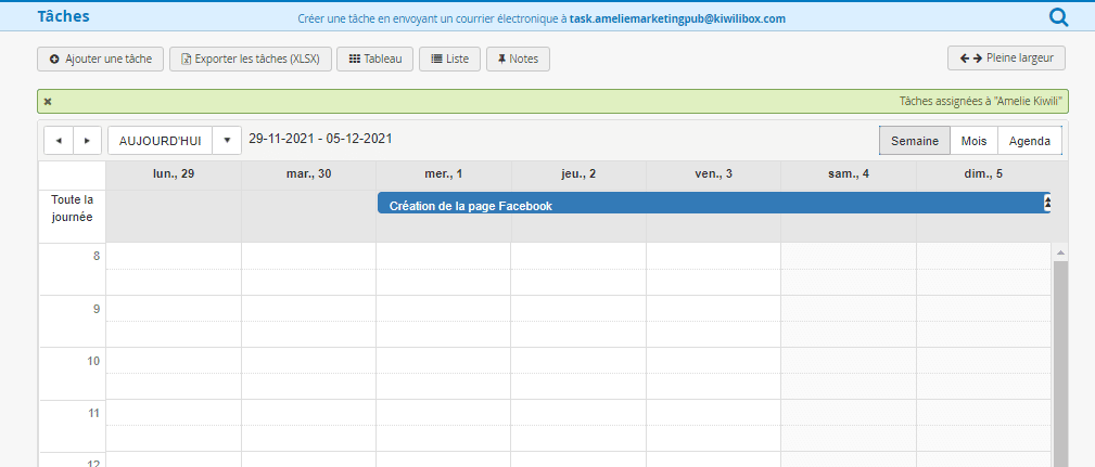 Logiciel Gestion de Projet Marketing PUB - Taches - Calendrier