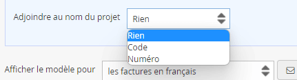 ERP Adjoindre code ou numero de projet dans les factures