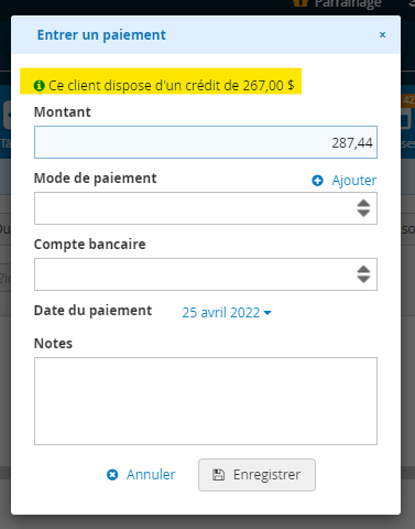 Facture gestion de credit client