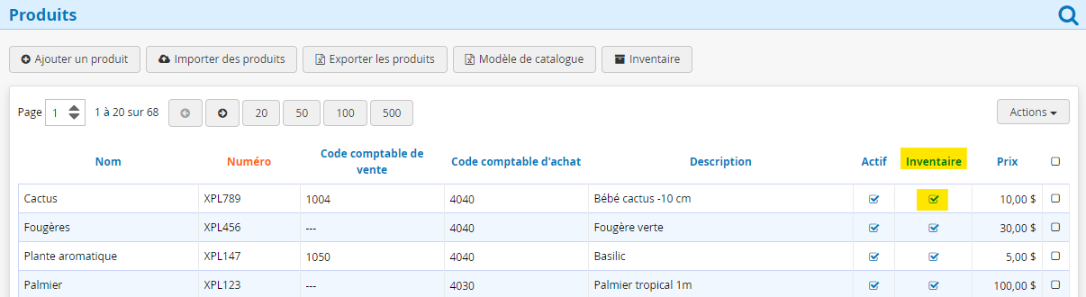 Gestion d inventaire en ligne ajout de produits