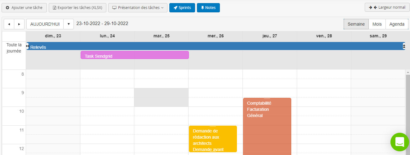 Couleurs par utilisateur gestion des tâches - Agenda