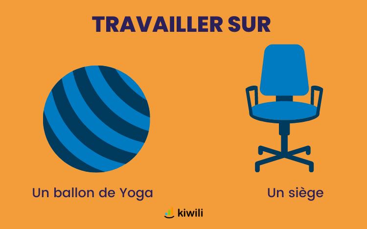 Travailler sur un ballon de yoga ou un siege de bureau