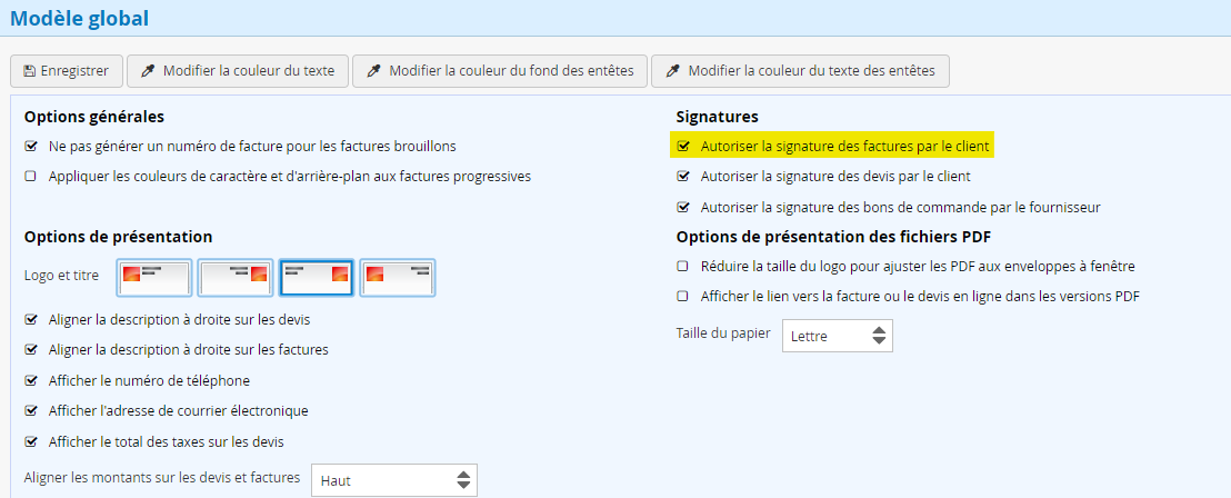 Autorisation pour la signature electronique en ligne