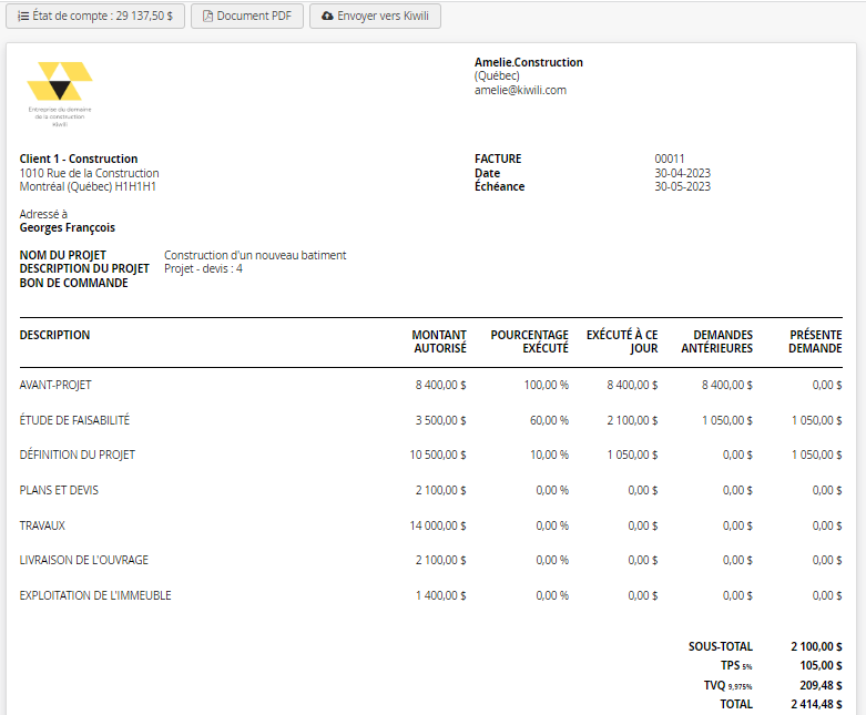 Facturation a l'avancement progressive pme construction et bâtiment