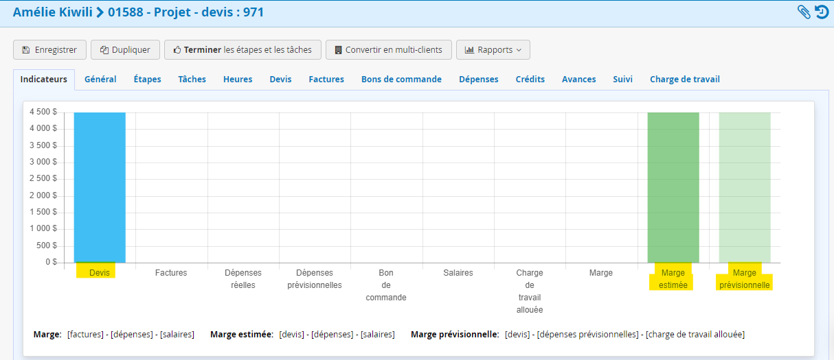 Création de projet Saas depuis une soumission