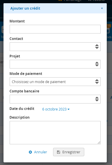 Crédit avance client