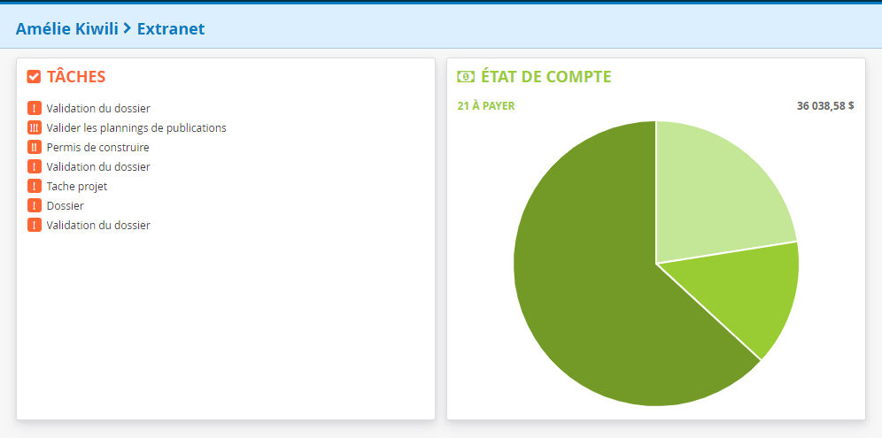 Espace client extranet