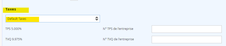 Profil de taxe dans la fiche client et fournisseur
