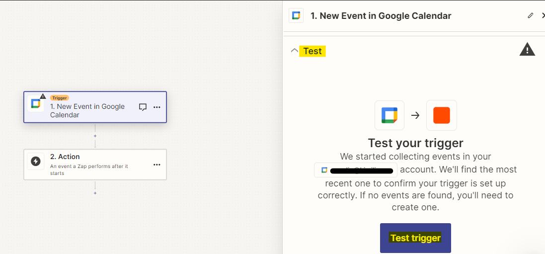 Test trigger connecter Google calendar connecter Google Calendar et ERP Kiwili