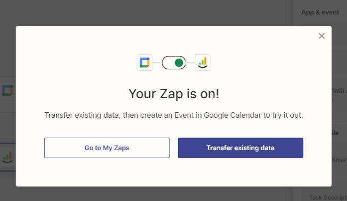 Zapier valider le zap