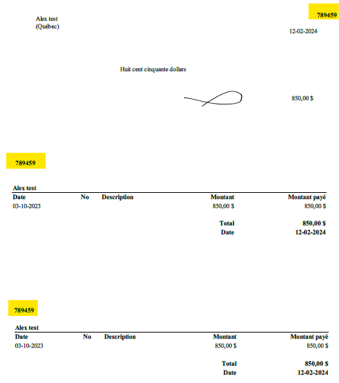 Cheque fournisseur numéro