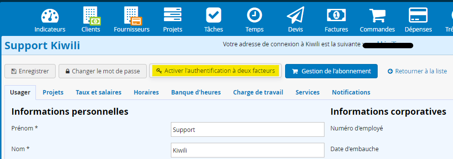 Activer l’authentification à deux facteurs