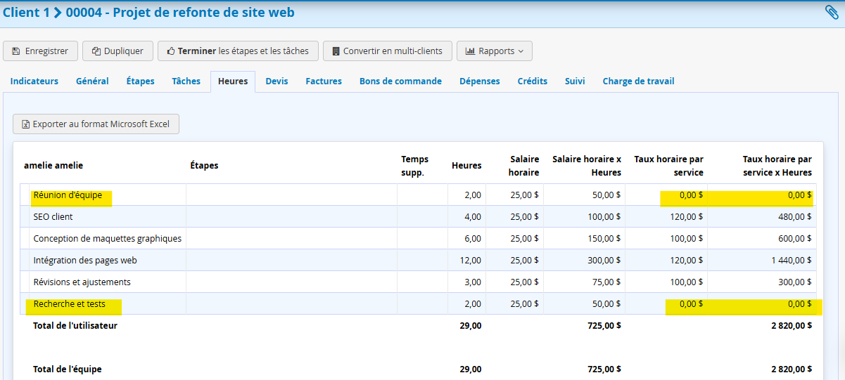 Projet client marketing agence exemple