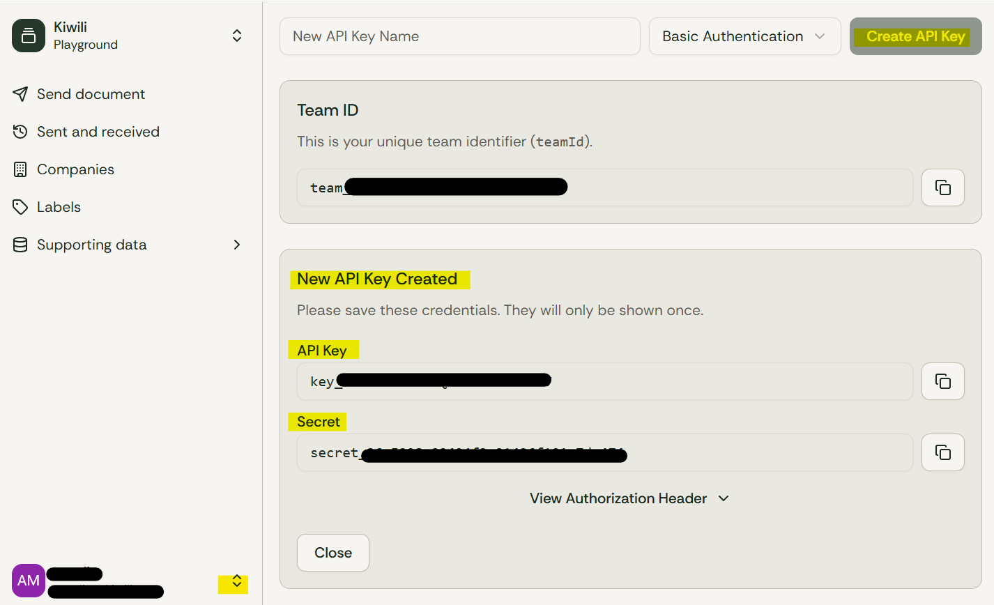API Key Recommand Peppol Logiciel Kiwili