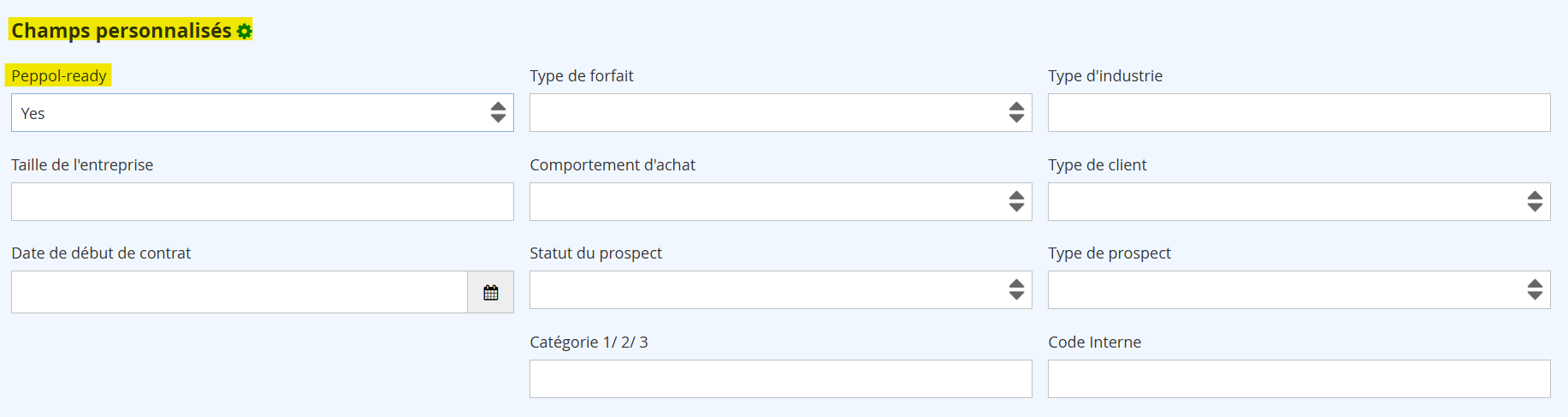 Champs personnalise logiciel Kiwili fiche client