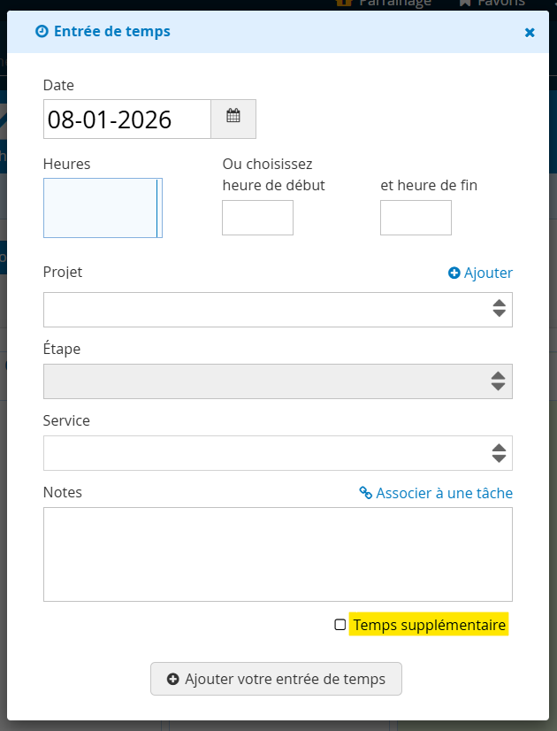 Temps supplémentaire payés