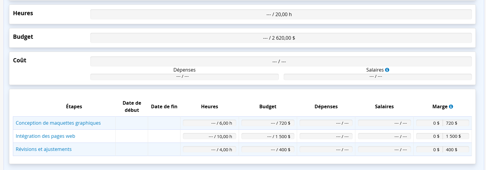 ERP conversion un devis en projet
